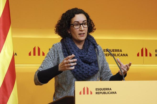 La secretaria general de ERC, Marta Rovira, en rueda de premsa el...