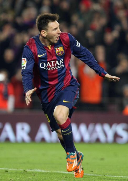 Messi celebra el gol que marc al Atltico el pasado domingo.