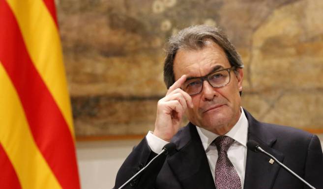 El presidente de la Generalitat, Artur Mas, EN la rueda de prensa en...
