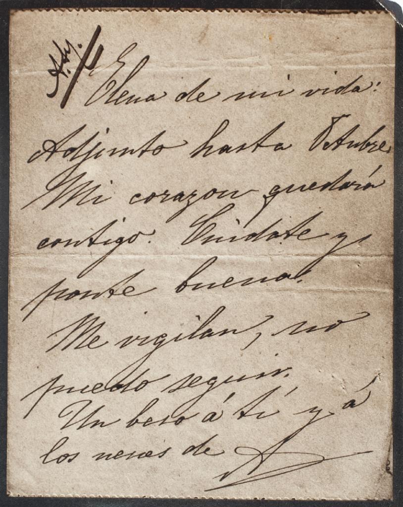 Carta del rey Alfonso XII a su amante Marie Louise Sanz de Limantour.
