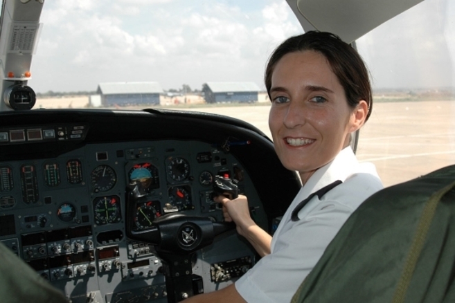 Patricia Campos ha sido la primera mujer piloto de reactor en la...