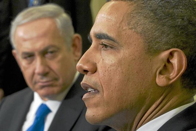 Barack Obama junto al Primer Ministro israel Benjamin Netanyahu en...