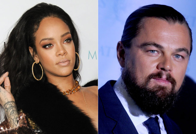 La cantante Rihanna (izq.) y el actor Leo Di Caprio (dcha.), en dos...