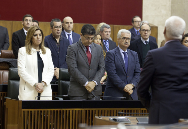Susana Daz, este lunes junto a Diego Valderas en el Parlamento...