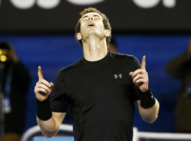 Andy Murray celebra su pase a las semifinales tras elminar a Kyrgrios