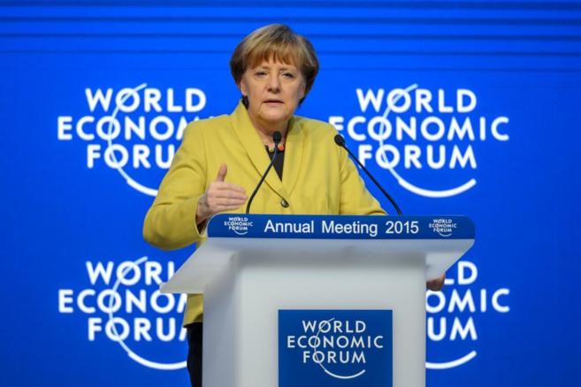 La canciller alemana, Angela Merkel, durante un discurso en el Foro...