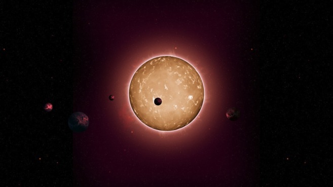 Recreacin de la estrella Kepler-444 y los cinco planetas que la...