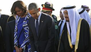 Barack Obama, Michelle y el nuevo Rey Salman.