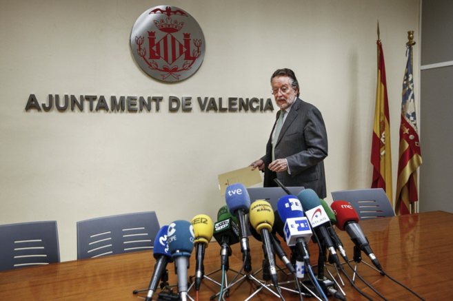 El vicealcalde de Valencia, Alfonso Grau, antes de una comparecencia...