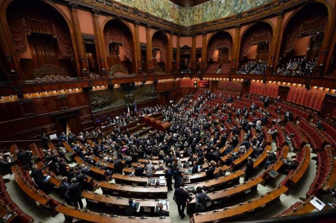 Vista general del Parlamento italiano, donde se celebra la primera...
