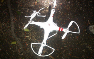 El drone que aterriz en el jardn de la Casa Blanca.