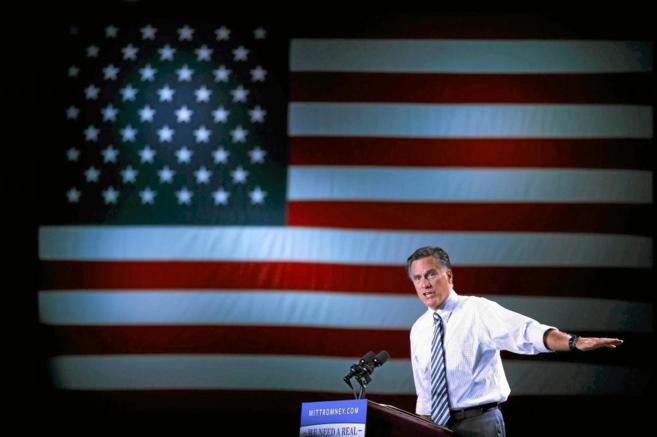 El republicano Mitt Romney durante uno de los mtines de la pasada...