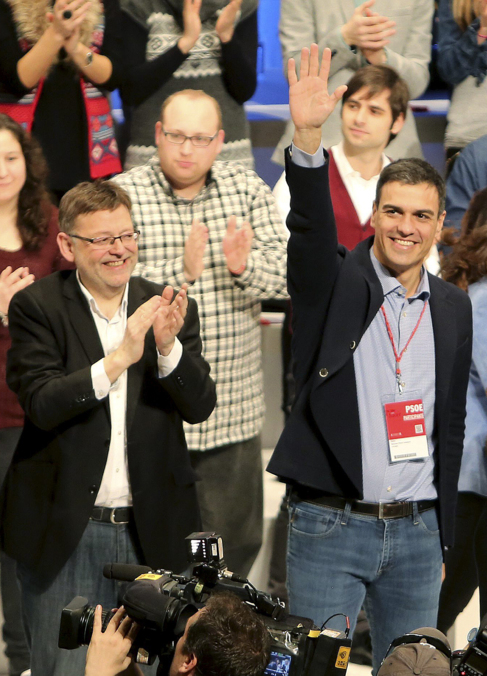 Ximo Puig y Pedro Snchez en la conferencia autonmica del PSOE.
