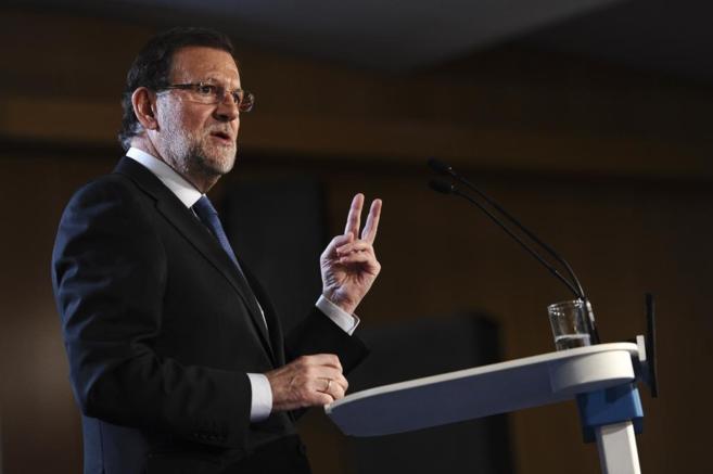 Mariano Rajoy, durante su intervencin en Barcelona.