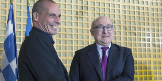 El ministro de Finanzas griego y su homlogo francs.