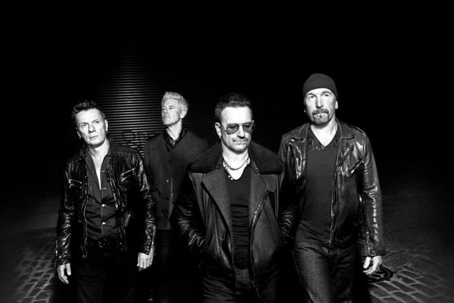 Los integrantes del grupo de rock U2.