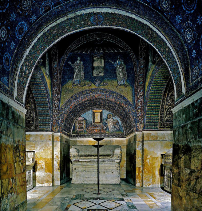 El mausoleo de Gala Placidia, Rvena, siglo V.