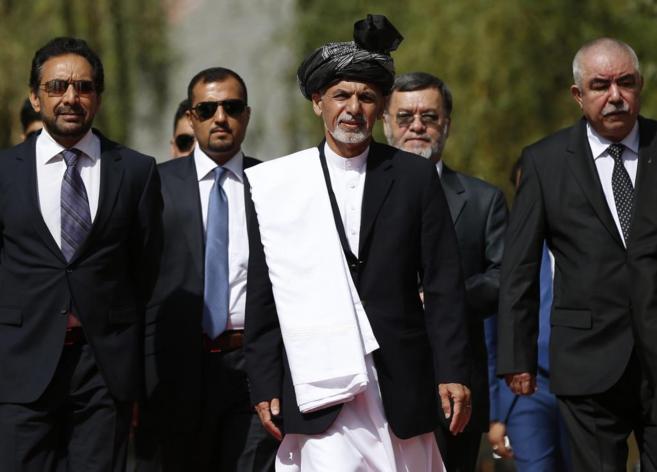 El presidente afgano, Ashraf Ghani. llega a su toma de posesin en el...