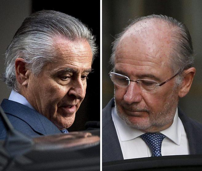Los ex presidentes de Caja Madrid Miguel Blesa y Rodrigo Rato.