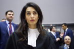 Amal Alamuddin Clooney, en un juicio en el Tribunal Europeo de...