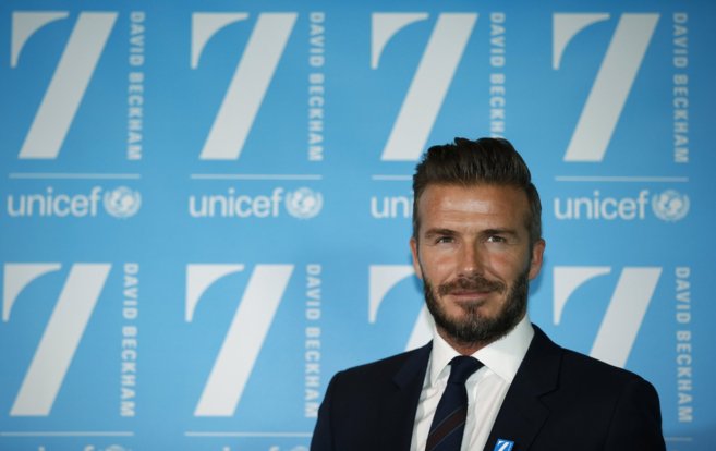 David Beckham, durante la presentacin de la iniciativa.