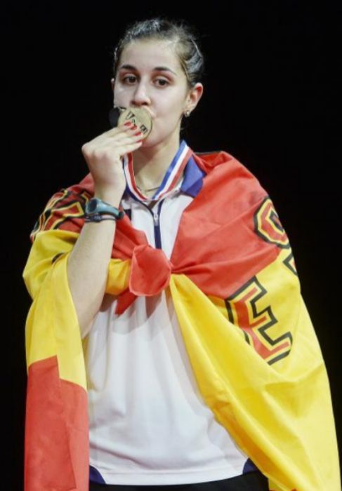 Carolina Marn, con su oro en el Mundial de Copenhague.