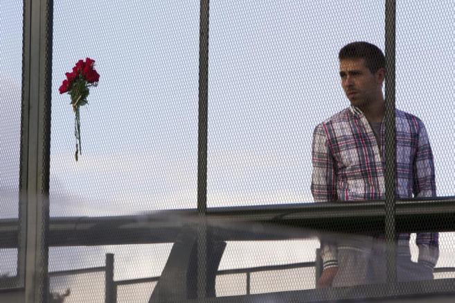 Ofrenda floral en el lugar del accidente del tren en Angrois (Santiago...