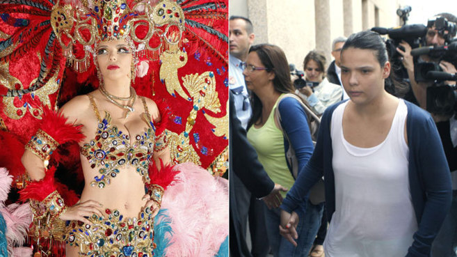 Saida Prieto durante el certamen de Reina de Carnaval 2012 (i) y hace...