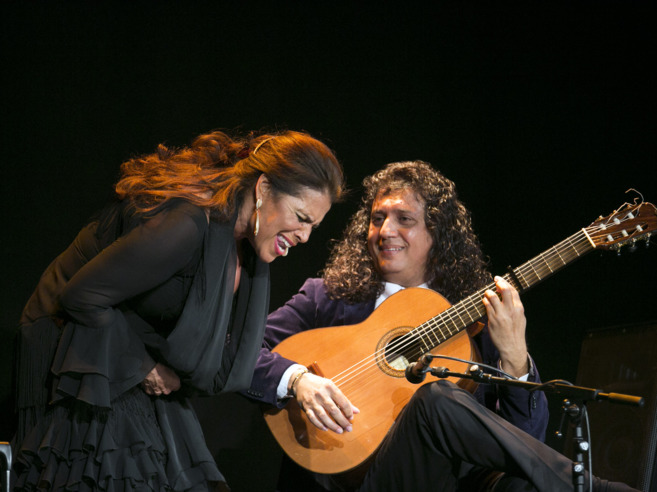 Aurora Vargas en plena actuacin junto a Diego Amaya.