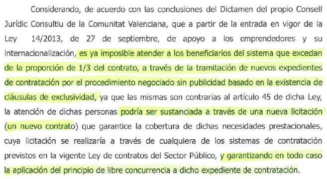Extracto del informe de la Abogacía de la Generalitat sobre el...