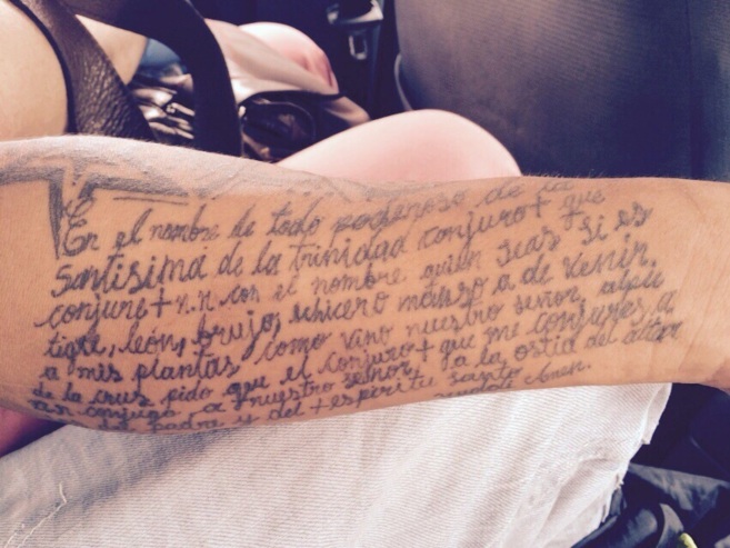 La oracin del sicario tatuada en el brazo de Enderson Carrillo, uno...