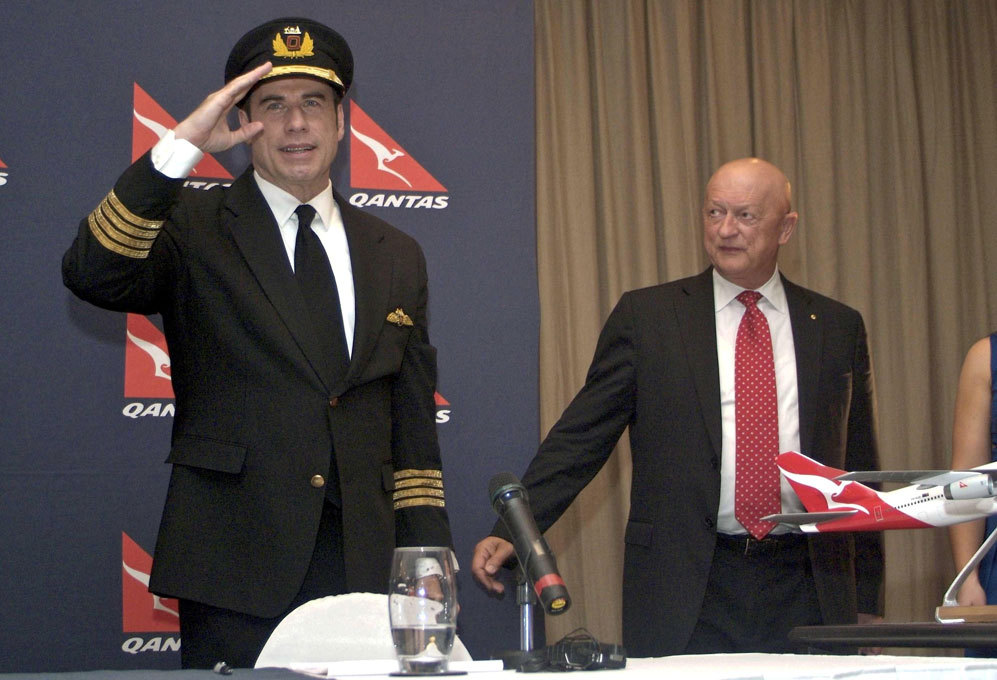 Travolta incluso vuela como embajador de buena voluntad de Qantas.
