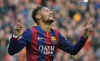 Neymar celebra un gol en el ltimo partido del Bara, ante el...