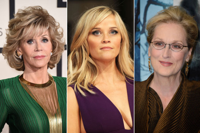 De izda. a dcha., Jane Fonda, Reese Witherspoon y Meryl Streep. Fotos:...