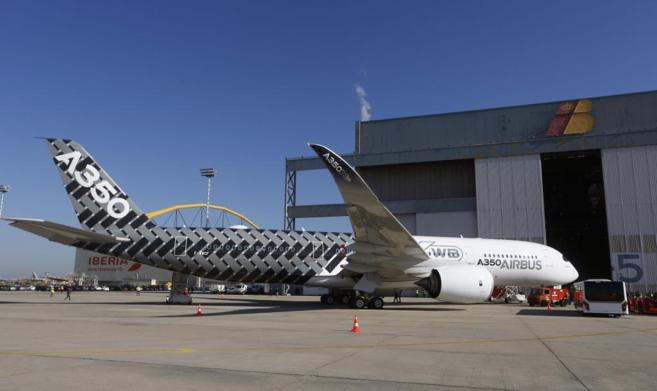 Presentacin del Airbus que aterrizar en Madrid procedente de...