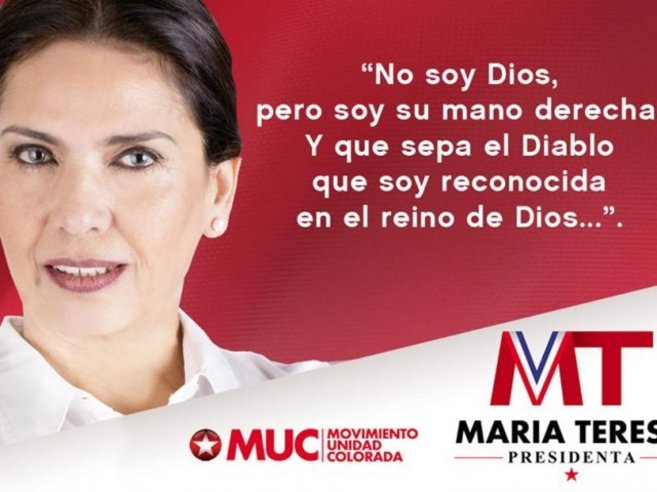 Cartel de la candidata paraguaya Mara Teresa Tiede