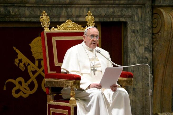 El Papa Francisco, en la sala Clementina del Vaticano.