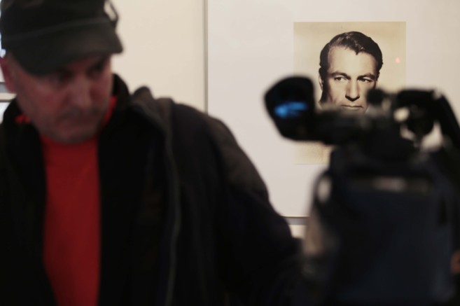 Una de las fotografas expuestas en la muestra sobre Gary Cooper...