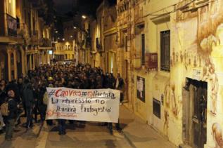 Manifestacin contra el precinto de Can Vies.