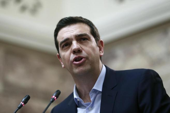El primer ministro griego en una comparecencia ante su grupo...