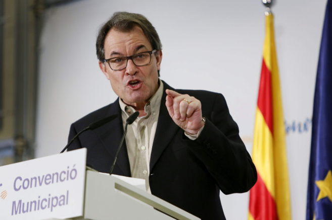 El presidente de la Generalitat y de CDC, Artur Mas, durante su...