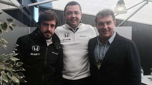 Laporta junto a Fernando Alonso