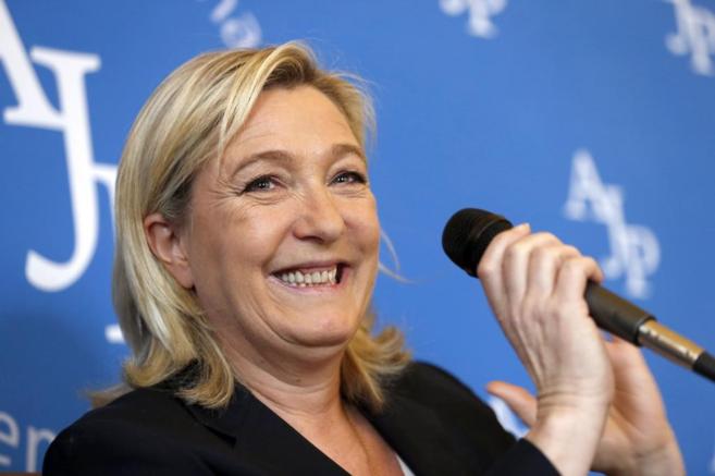 Marine Le Pen, en una conferencia de prensa el pasado jueves en...