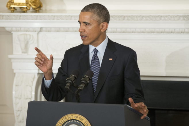 El presidente de Estados Unidos, Barack Obama, pronuncia un discurso...