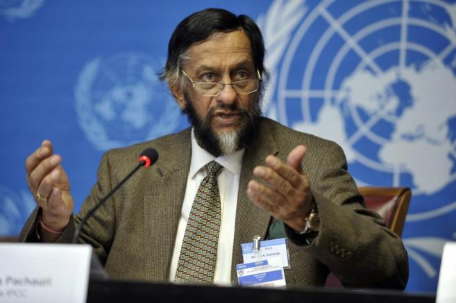 El indio Rajendra Pachauri, hasta ahora presidente del IPCC la ONU, en...