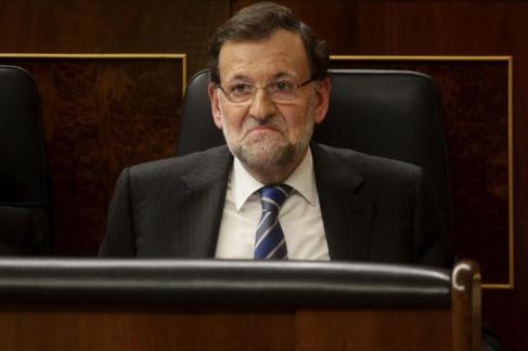 Mariano Rajoy, durante la intervencin de Pedro Snchez.