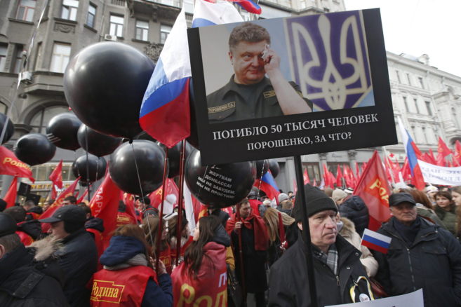 Manifestación celebrada el pasado sábado en Moscú contra la...