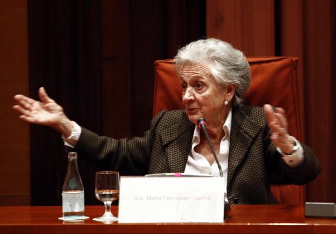 Marta Ferrusola en la comparecencia sobre el fraude fiscal de su...
