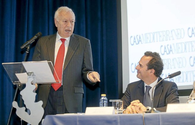 El ministro Jos Manuel Garca-Margallo, ayer, en su conferencia con...