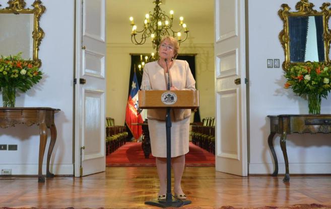 La presidenta Michelle Bachelet en el Palacio de La Moneda.